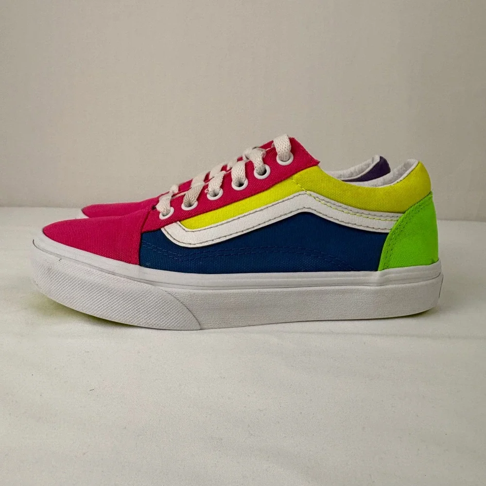 Vans Old Skool Colorblock Canvas Low Top Lace Up Sneakers Kids Size 3